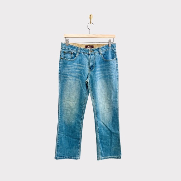 Armani Exchange Denim - ARMANI EXCHANGE Butterfly Embroidered Pocket Blue Jean (Sz 32)